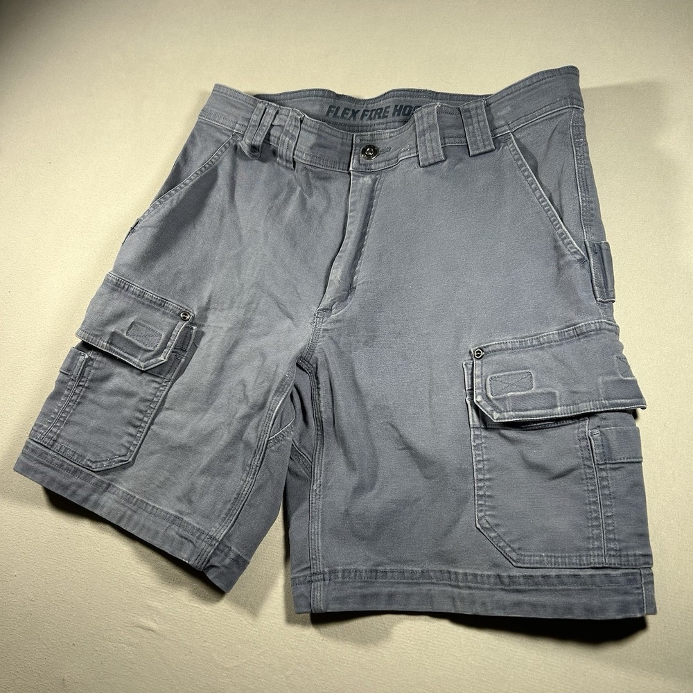Duluth Trading Mens DuluthFlex Fire Hose Relaxed Fit Cargo Shorts 34 Gray 9in